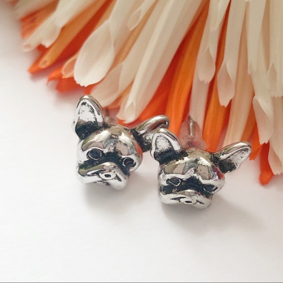 Fashion Jewelry Jewelry - Silver Bull Dog Studs